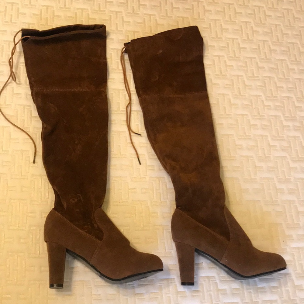 Brown over the knee boots